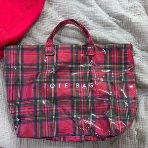 Plaid Tote Bag - Red and Green